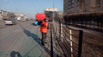 Генеральная уборка идёт на улицах Астаны